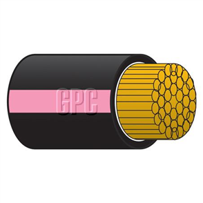 3mm Single Core Automotive Cable Black With Pink Trace 30M (NZ Ref.150