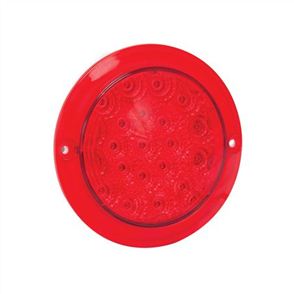 12V Round Stop/Tail Lamp With Red Lens Recessed Mount