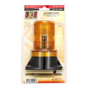 10/110V LED Strobe Beacon Amber Permanent Mount