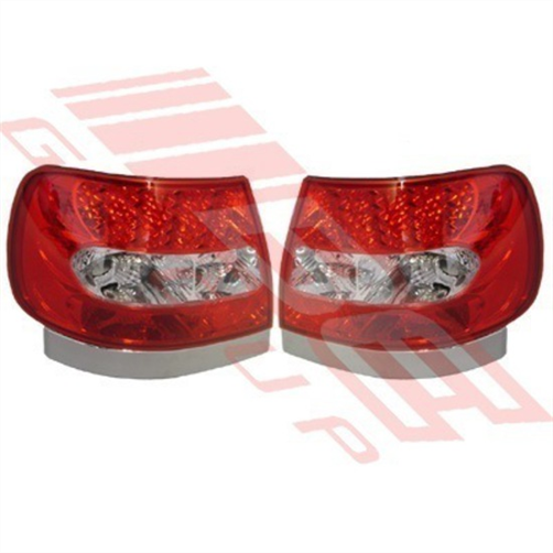 REAR LAMP - SET - L&R - RED/CLEAR - LED STYLE - AUDI A4 1995