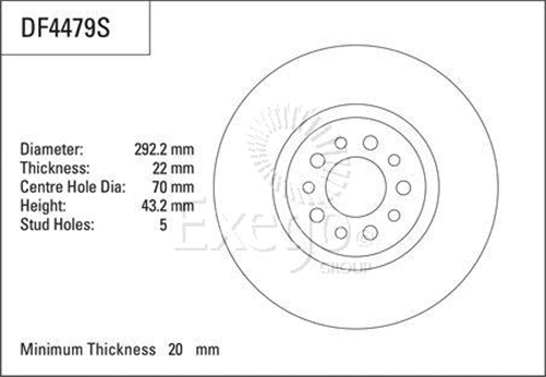 Disc Brake Rotor 292.2mm 20 Min