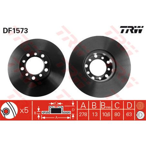 Disc Brake Rotor 278mm x 10.6 Min