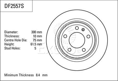Disc Brake Rotor Solid 300mm x 8.4 min