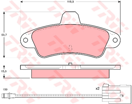 Brake Pad Set Inc. Wear Sensor (DB1313)