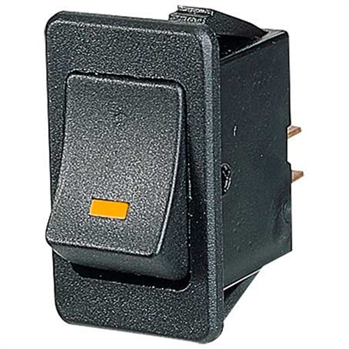 Rocker Switch Off/On DPST Amber LED (Contacts Rated 20A @ 12V)