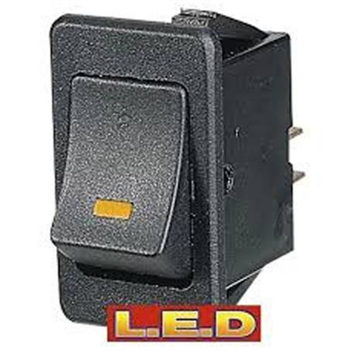 Rocker Switch Off/On DPST Green LED (Contacts Rated 20A @ 12V)