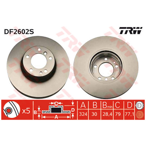 Disc Brake Rotor 324mm x 28.4 min