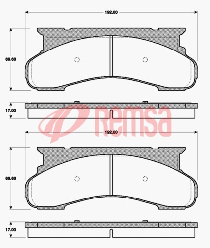 FRONT DISC BRAKE PADS - FORD F250  76-87 7054 E
