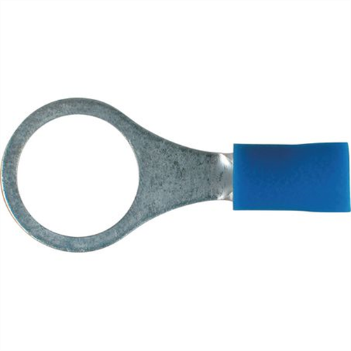 Crimp Terminal Ring Blue ID 9.5mm Vinyl 100 Pce