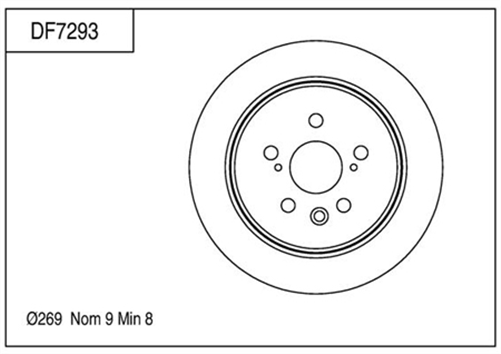 Disc Brake Rotor 269mm x 8 min