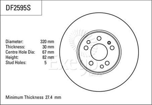 Disc Brake Rotor 320mm x 27.4 Min
