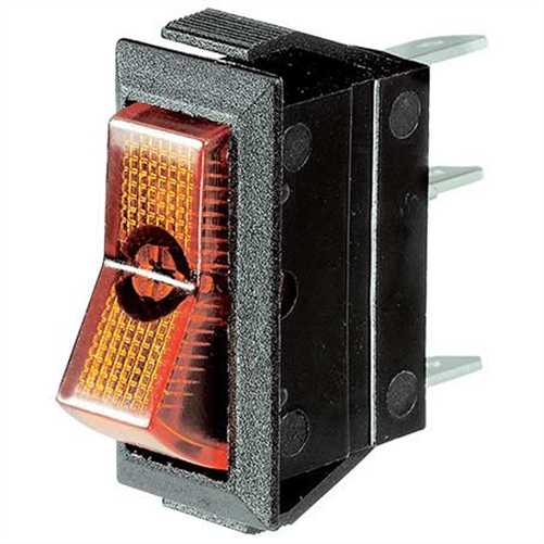 Rocker Switch Off/On SPST Amber Illuminated (Contacts Rated 20A @ 12V)