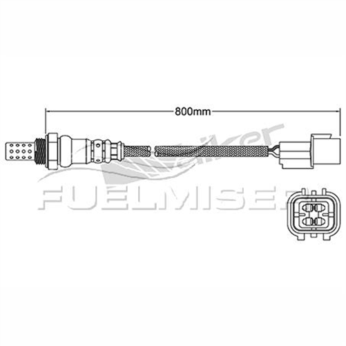 OXYGEN SENSOR DIRECT FIT 4 WIRE 800MM CABLE