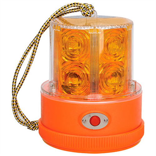 LED Portable Battery Powered Strobe Amber Beacon with Magnetic Mount