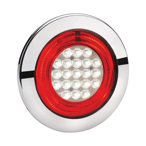 9-33 Volt LED Reverse (White) With Red LED Tail Ring, 155mm Contoured