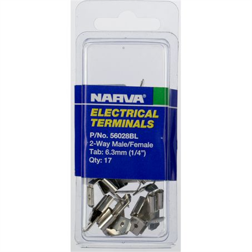 Crimp Terminal 2 Way Male/Female Blade Connector Non Insulated 6.3mm 1