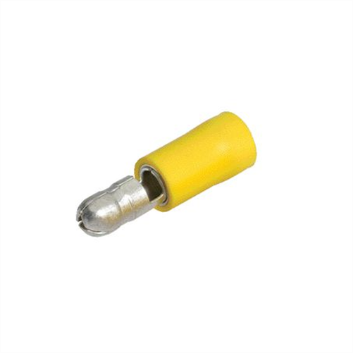 Crimp Terminal Male Bullet Yellow Insulated 5mm - 8 Pce