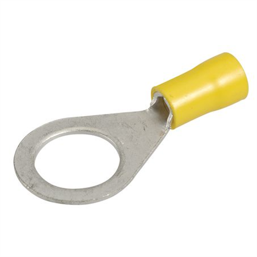 Crimp Terminal Ring Yellow Insulated 13mm - 12 Pce