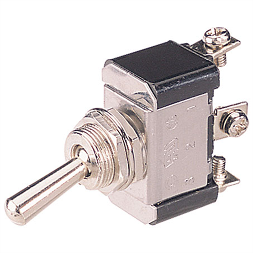 Metal Changeover Toggle Switch On/On SPDT (Contacts Rated 20A @ 12V)
