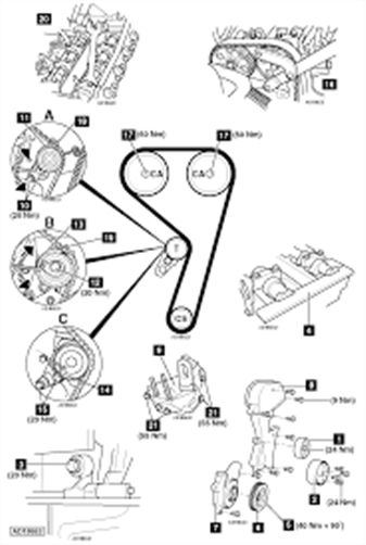 Timing Belt Kit Ford Fiesta Focus 1600cc w/o seals