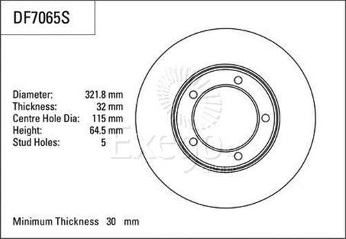 Disc Brake Rotor 322mm x 30 Min