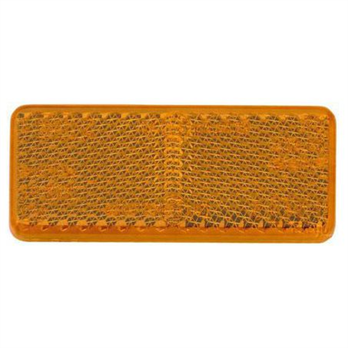 Reflector Rectangle Amber 28 x 70mm - 50 Pce