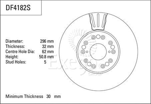 Disc Brake Rotor 296mm x 30 Min