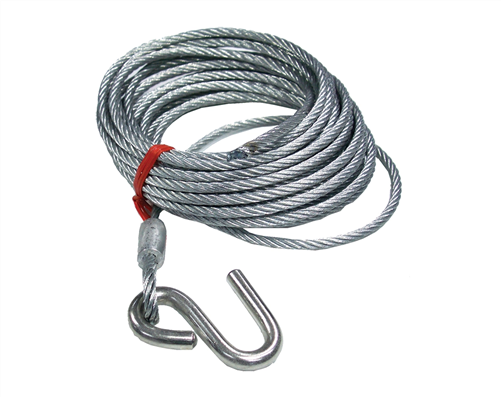 WINCH ROPE & S HOOK 8MM X 4M