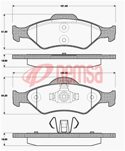 FRONT DISC BRAKE PADS - FORD KA DB1218 E