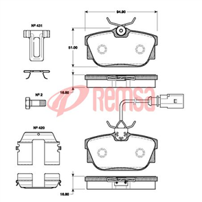 REAR DISC BRAKE PADS - VW TRANSPORTER T4 90-