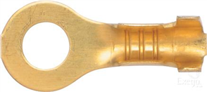 Crimp Terminal Ring Brass ID 4.3mm Non Insulated 100 Pce
