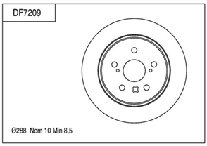 Disc Brake Rotor 288mm x 8.5 min