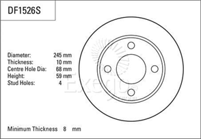 Disc Brake Rotor 245mm x 8min