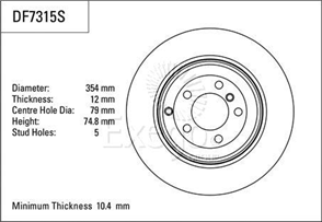 Disc Brake Rotor 54mm x 10.4 min