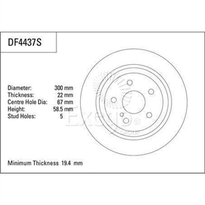 Disc Brake Rotor 300mm x 19.4 Min