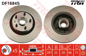 Disc Brake Rotor 287mm x 20 Min