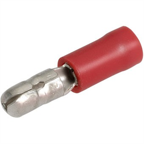 Crimp Terminal Male Bullet Red Terminal Entry 4mm Vinyl 100 Pce