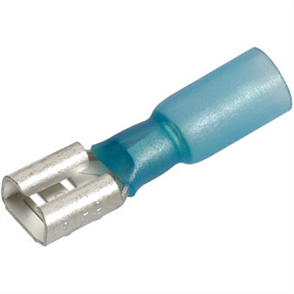 Crimp Terminal Female Blade Blue Terminal Entry 6.3 x 0.8mm Heat Shrin