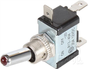Toggle Switch On/Off SPST 12V Red Illuminated (Contacts Rated 20A @ 12