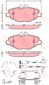 Brake Pad Set Inc. Wear Sensor (DB1667)