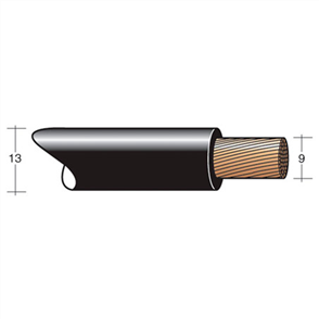 2 B&S SINGLE CORE WELDFLEX CABLE BLACK 1M 35MM