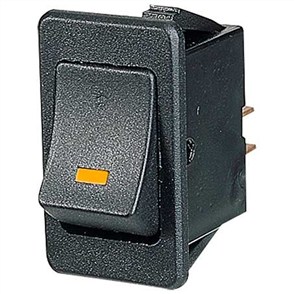 Rocker Switch Off/On DPST Amber LED (Contacts Rated 20A @ 12V)