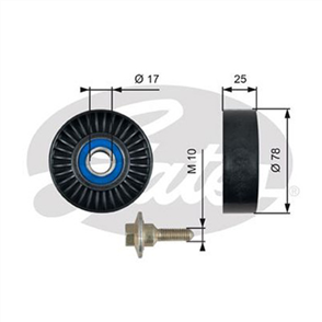 GATES DRIVE BELT IDLER PULLEY 80MM FLAT 38055