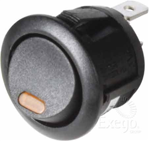 Rocker Switch On/Off SPST 12V Amber Illuminated (Contacts Rated 10A @