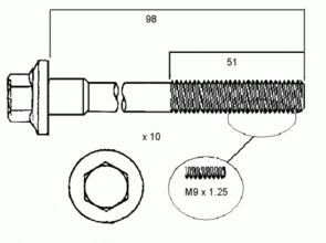 Cylinder Head Bolt Set HBS023