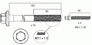 HEAD BOLT SET OPEL Z22SE HBS129