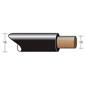 0 B&S SINGLE CORE WELDFLEX CABLE BLACK 1M 50MM