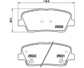 REAR BRAKE PAD SET - HYUNDAI KIA 58302-2WA00