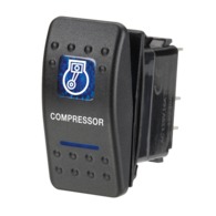 Sealed Rocker Switch Off/On SPDT 12V Blue Illuminated Compressor Symbo
