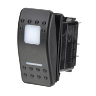 Sealed Rocker Switch Off/On/On DPDT Red LED (Contacts Rated 20A @ 12V)